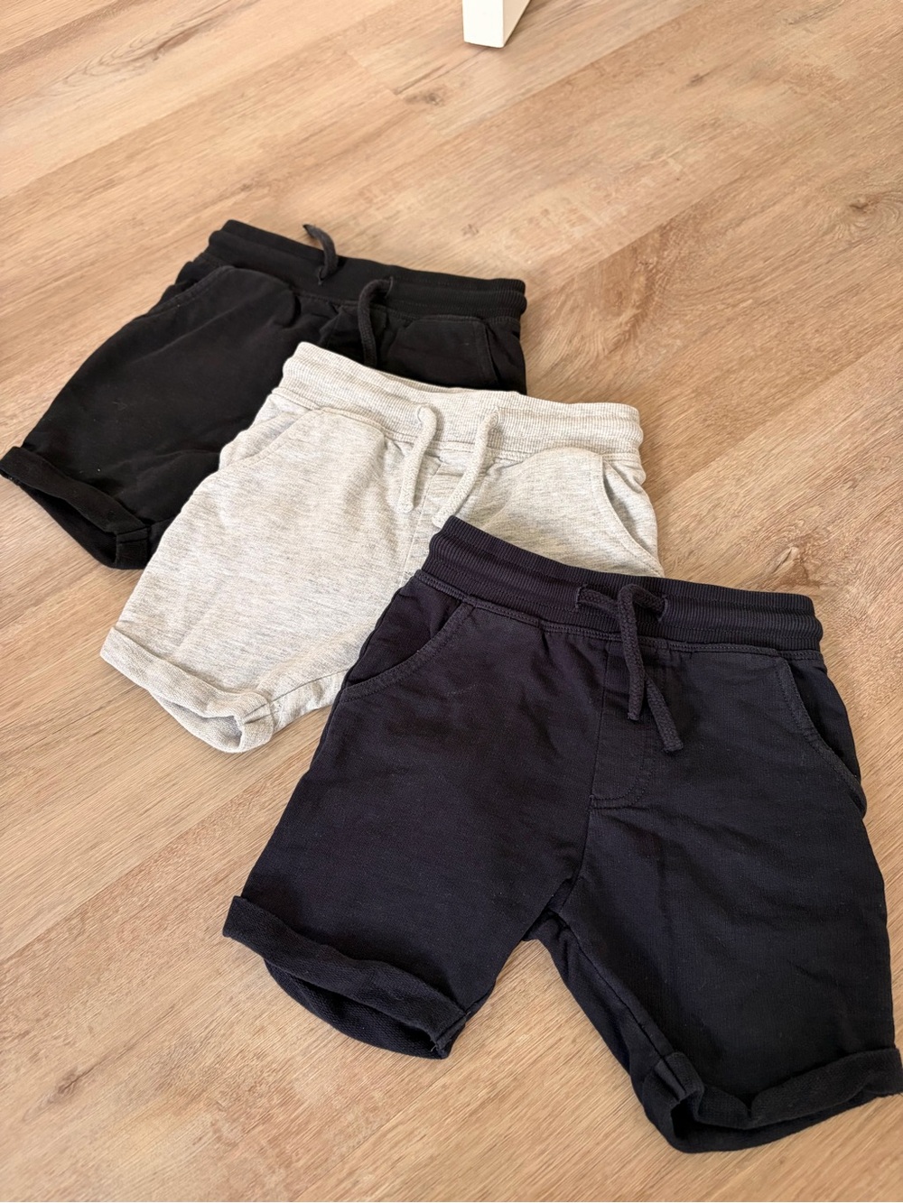 next Kids Casual Drawstring Shorts - Black, Navy & Light Gray